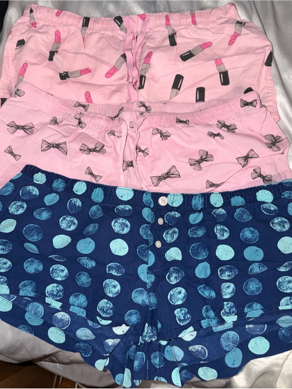 Forever 21 Pink Bow-Print Sleep Shorts Set 3pk